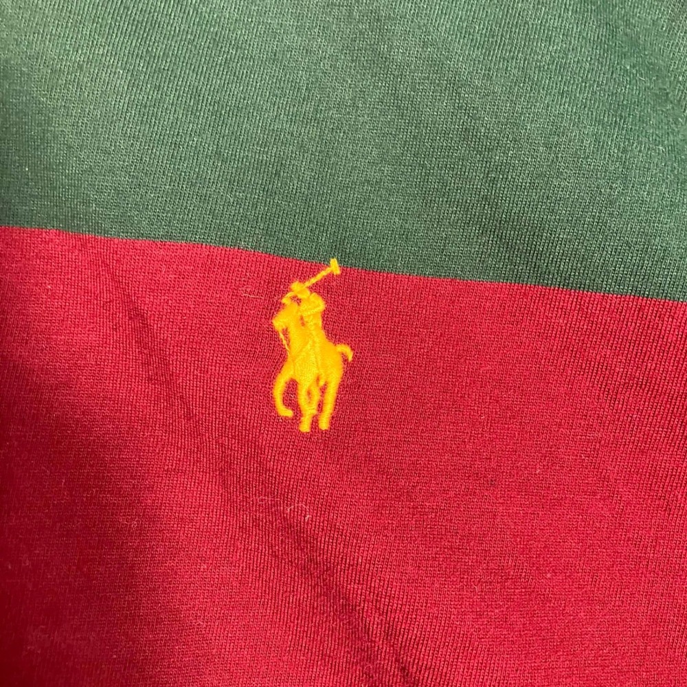 Polo Ralph Lauren Hoodie Mens 3XB Green Red Striped Long Sleeve Cotton Big Tall - Picture 2 of 16